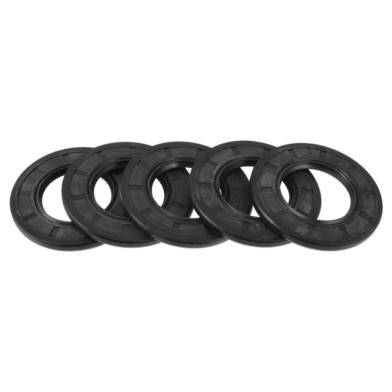 TUCKBOLD Universal Oil Seal TC Double Lip W Steel Spring Seal Ring Rotary Shaft Seal 35x62x5mm High Pressure NBR Rubber Black 5 Pcs - Image 1